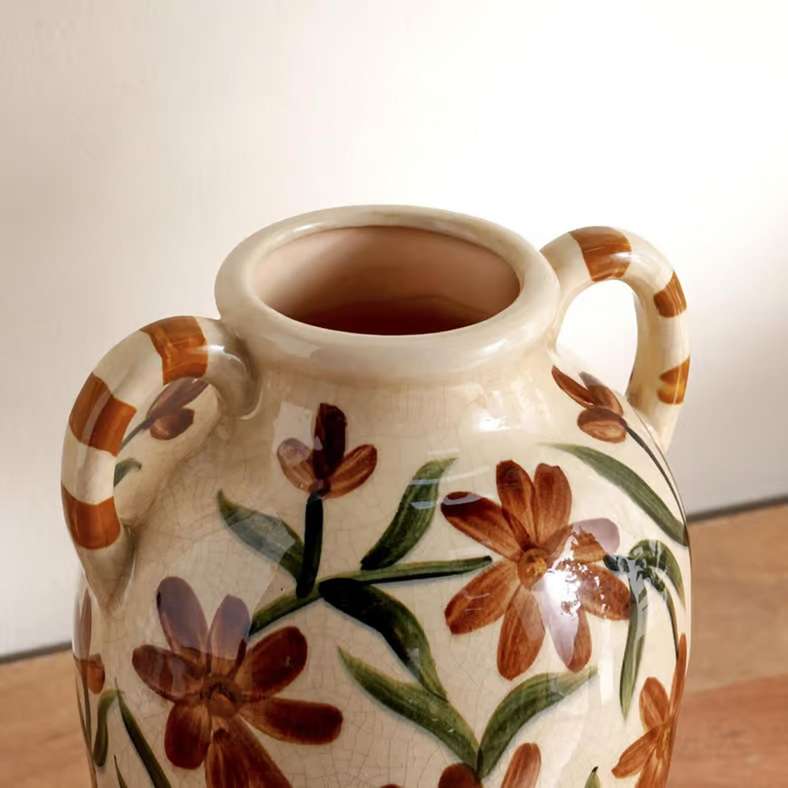 Pan Home Sakura Stoneware Handpainted Vase 18x16.5x25.5cm - Brown - 112AIC9904411 - Image 2