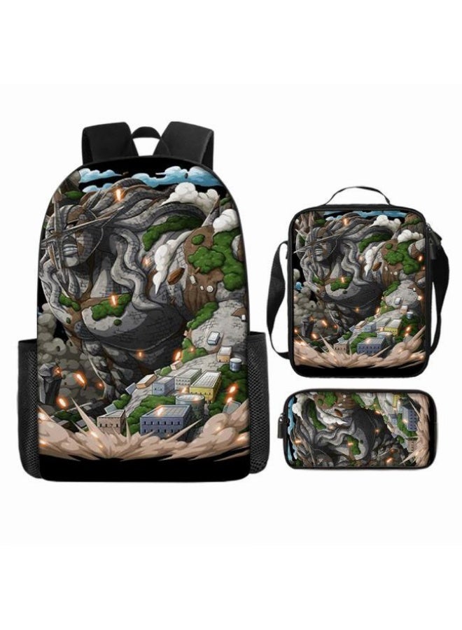 general The latest universal cartoon printed three piece practical bag combination (suitable for students, children, friends, outings, mountain climbing, etc.) - Image 4