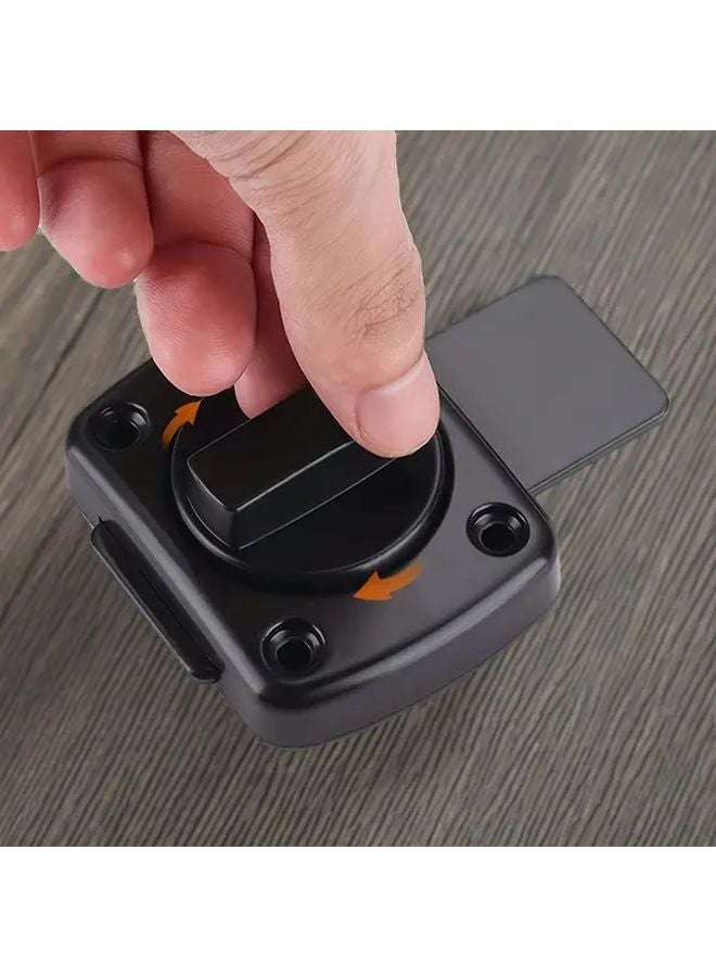 2Pcs Black Anti Theft Door Bolt Lock Thickened Punch Free Latch For Wooden Room - Image 2