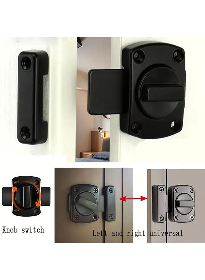 2Pcs Black Anti Theft Door Bolt Lock Thickened Punch Free Latch For Wooden Room - Image 4