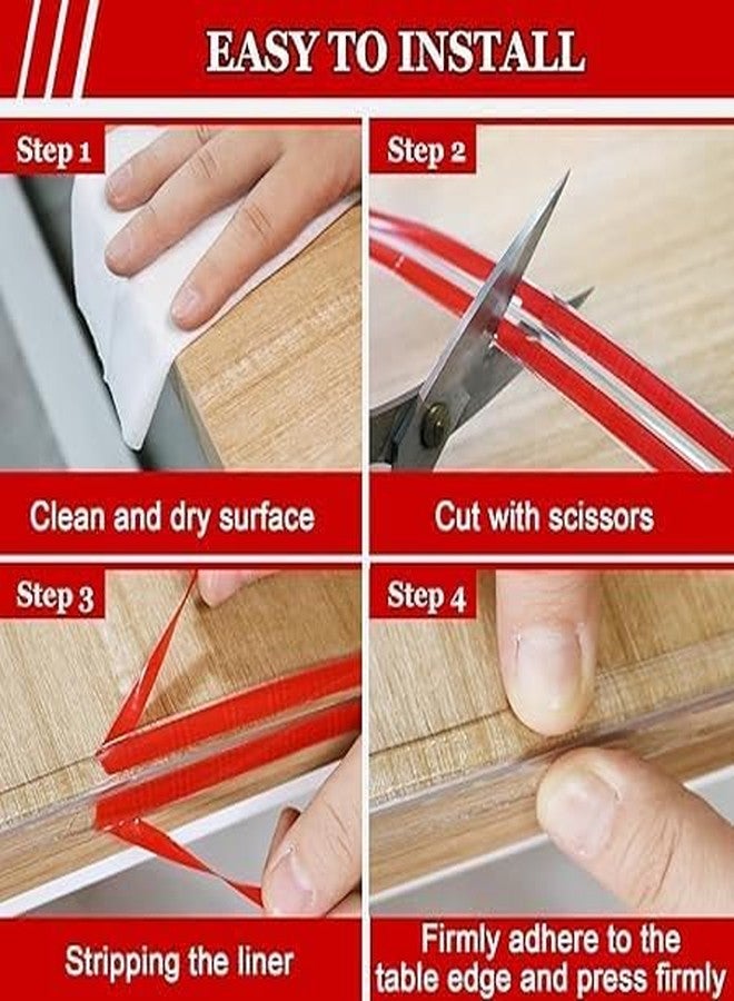 Prostuff.in® Silicone Soft Corner Protectors with Upgraded Pre-Taped Strong Adhesive, Edge Protectors for Sharp Corners of Cabinets, Child Safety Cushion for Furniture, (2 Meter) Transparent - Image 5