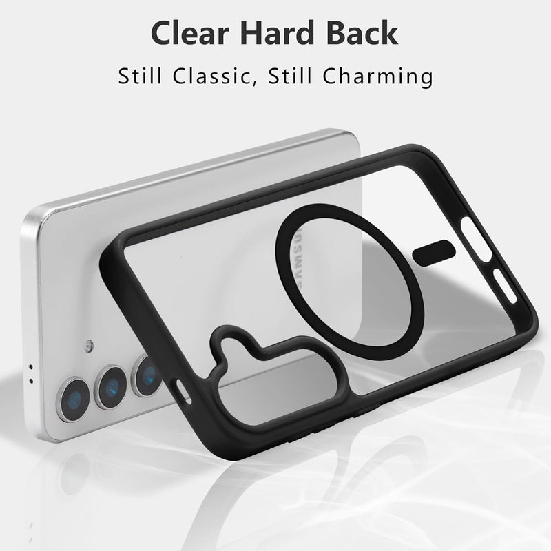 ShieldTech Back Cover Case for Samsung Galaxy S24 5G | Anti Yellow | Mag-Safe | Transparent & Black Mobile Phone Case Cover for Samsung Galaxy S 24 / S 24 5G | TPU Transparent & Black Phone Case - Image 2