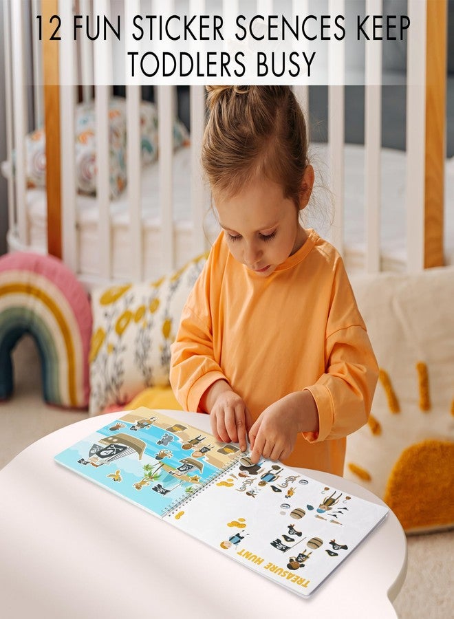 ZICOTO Fun Sticker Book for Toddlers 2-4 Years - Perfect Kids Activity Book with 500+ Beautiful Stickers & 12 Reusable Themes for Entertaining Boys & Girls 4-8 While Traveling - Incl. Coloring Pages - Image 2