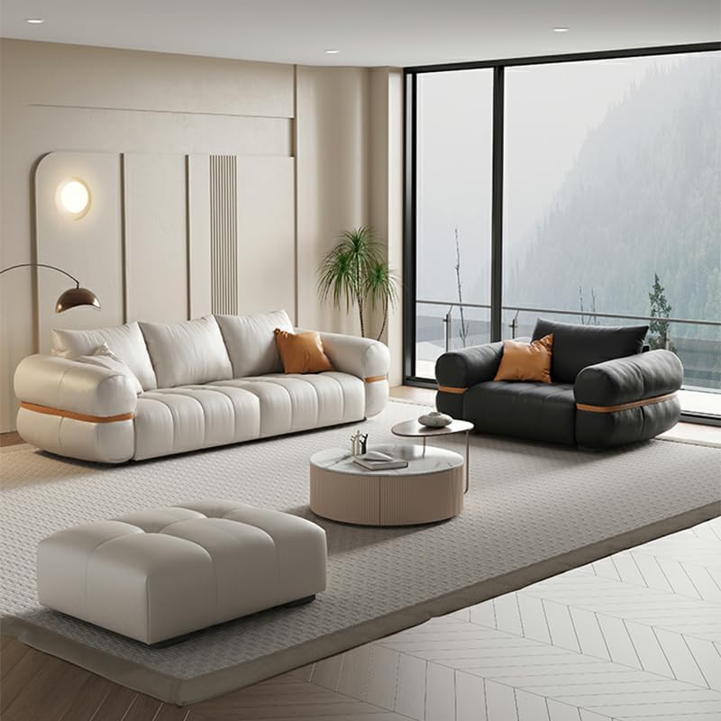 Comfynest أريكة جلدية حديثة مقاومة للبقع ومقاومة للماء، 250.19 × 99.06 × 80.01 سم بني - Image 3