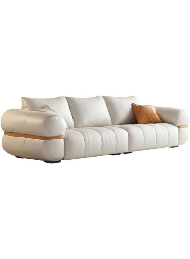 Comfynest أريكة جلدية حديثة مقاومة للبقع ومقاومة للماء، 250.19 × 99.06 × 80.01 سم بني - Image 4