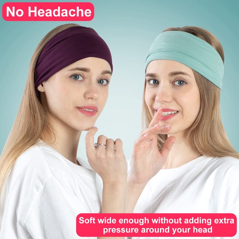 RITOPER Women's Extra Soft Wide Thick Yoga Headbands, Non Slip Sweat Bands, 6 Pack Solid Hair Bands, Black, Tennis, Yoga, Running - Image 5