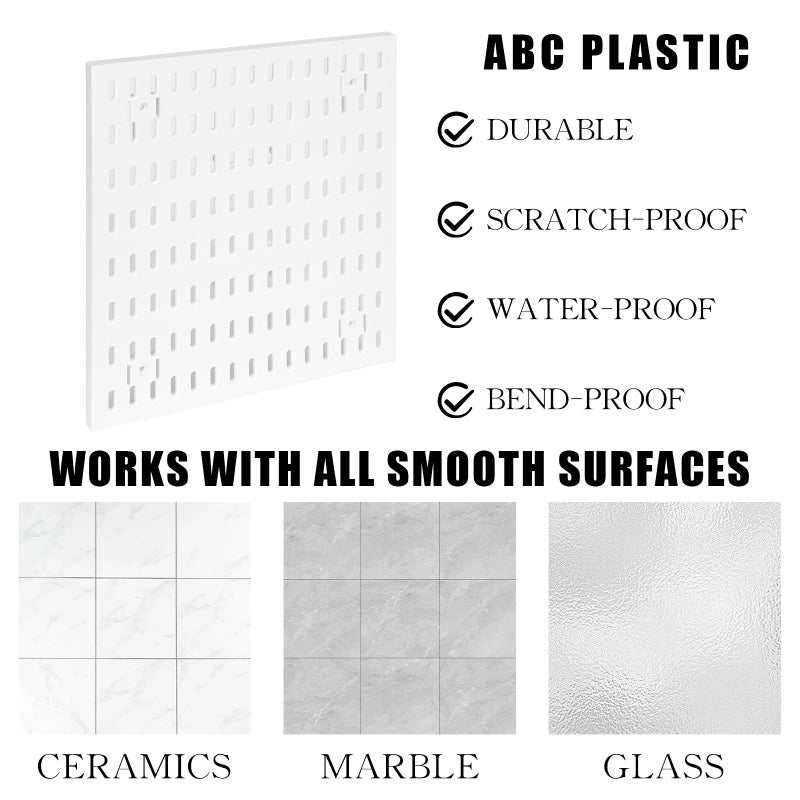 Dualshine Premium Pegboard Combination Kit, White Pegboard Wall Organizer with 4 Small Plastic Panels and 38 Accessories, Ideal for Craft Room, Bathroom, Nursery Storage, and Office (22"*22") - Image 5