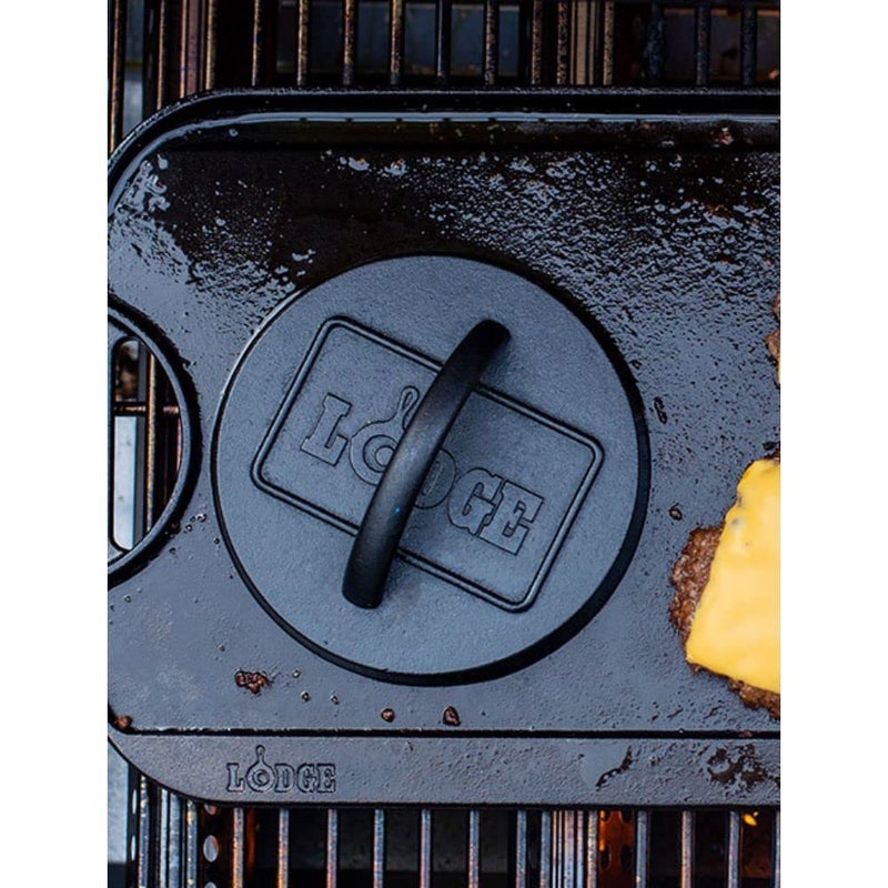 Lodge Pre-Seasoned Round Cast Iron Press - Cast Iron Griddle Press for a Restaurant-Quality Sear - Unparalleled Heat Retention - Use on the Stove or the Grill - 6.25 Inch - Image 5