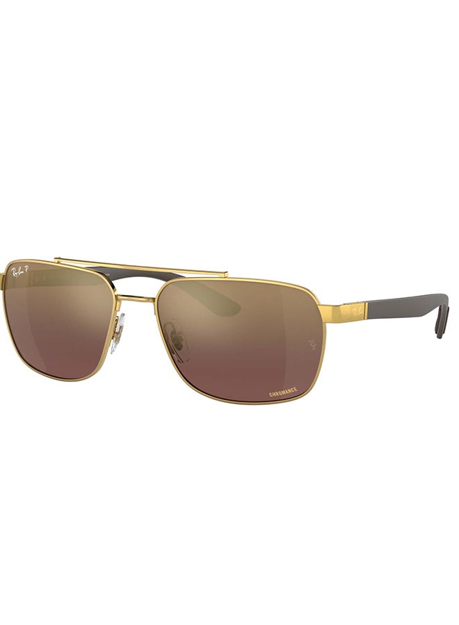 Ray-Ban Men RB3701 001/6B Full RimRectangular Polarized Sunglasses - Lens Size: 59 mm - Image 2