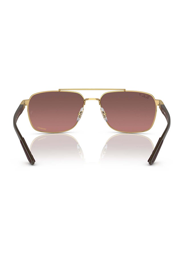 Ray-Ban Men RB3701 001/6B Full RimRectangular Polarized Sunglasses - Lens Size: 59 mm - Image 3