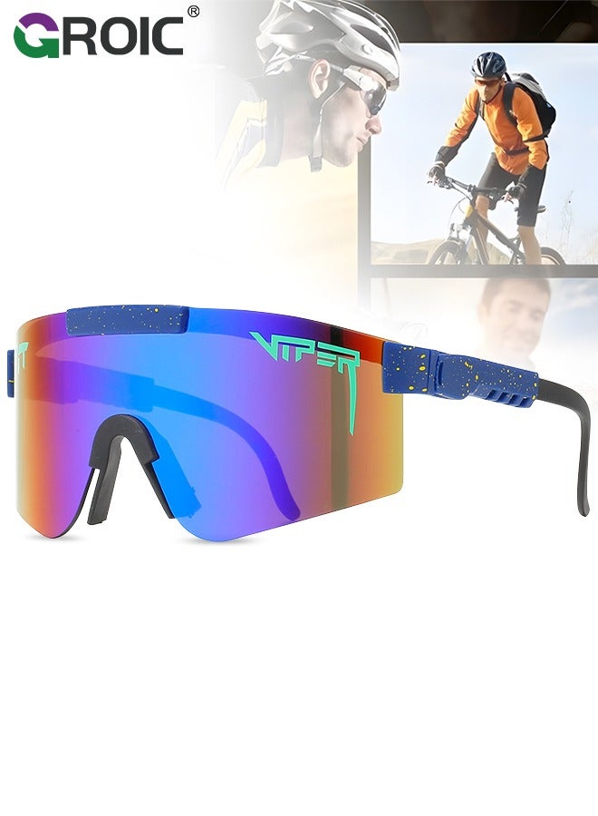 GROIC Sports Sunglasses UV Protection Cycling Sunglasses Polarized  UV400 Visor Outdoor Windproof Glasses for Sports Running Golf Baseball Fishing - Image 1