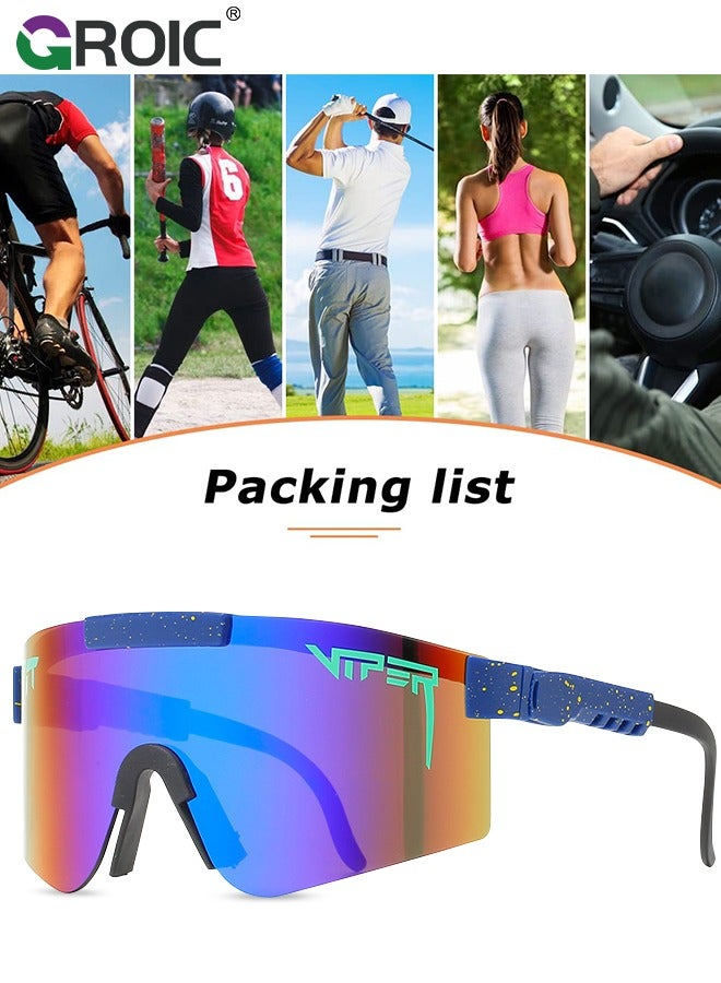 GROIC Sports Sunglasses UV Protection Cycling Sunglasses Polarized  UV400 Visor Outdoor Windproof Glasses for Sports Running Golf Baseball Fishing - Image 5