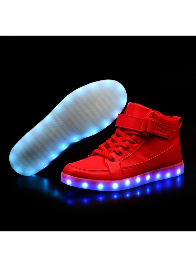 IGxx LED Light Up Shoes for Men USB Recharging High Top LED Sneakers Women Kids Red - Image 5