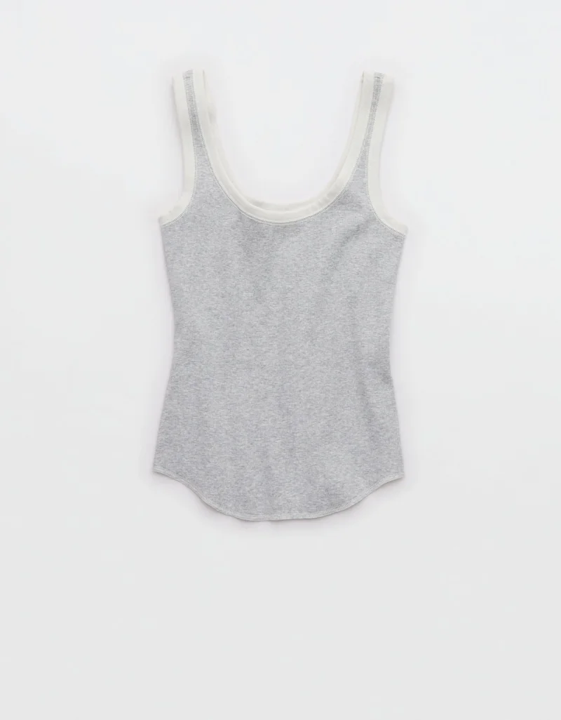 Aerie  Aerie Ribbed Scoop Neck Tank Top for Women | Best Price UAE