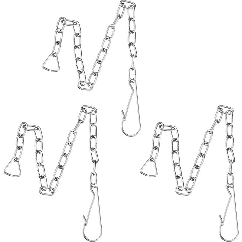 Mudder Toilet Handle Chain Stainless Steel Toilet Flapper Lift Chain Replacement Fits Most FlappersSilver3 Pieces
