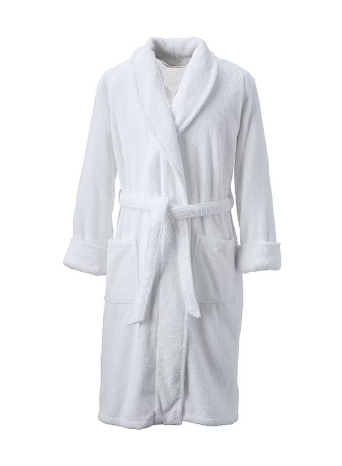 روب حمام قطن تيري صغير/متوسط، أبيض - Image 1