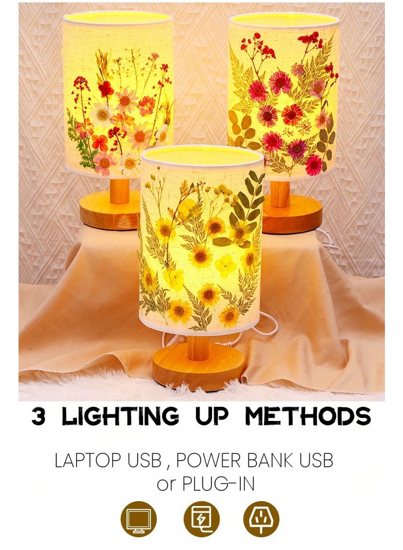 DIY Warm Light Bedroom Table Lamp, With Tools Bag and Dry Flowers Bundle  - Image 5