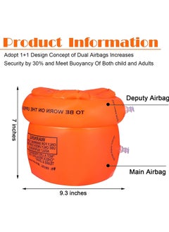 STAUD 6 Pieces Swimming Arm Float Rings PVC Arm Floaties Inflatable Float Swim Arm Bands Water Floater Sleeves Swimming Rings Tube Armlets for Swimming, Orange, Blue, Pink  - Image 3