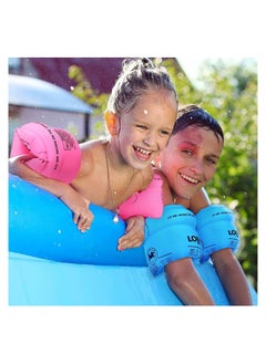 STAUD 6 Pieces Swimming Arm Float Rings PVC Arm Floaties Inflatable Float Swim Arm Bands Water Floater Sleeves Swimming Rings Tube Armlets for Swimming, Orange, Blue, Pink  - Image 5
