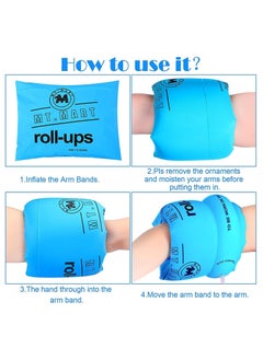 STAUD 6 Pieces Swimming Arm Float Rings PVC Arm Floaties Inflatable Float Swim Arm Bands Water Floater Sleeves Swimming Rings Tube Armlets for Swimming, Orange, Blue, Pink  - Image 4