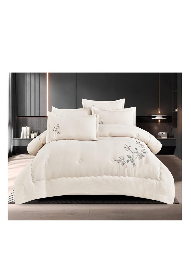 Embrace King Comforter Comforter set 6pcs set glazed cotton King size 1-PC fitted bedsheet 200 * 200cm,1-PCS Comforter 220 * 240 fixed, 4PCS Super Soft Pillowcases - pzsku/Z1C078F0E4D100190F31EZ/45/_/1734881365/f93de79e-cc89-43d2-8eba-be46204850ef