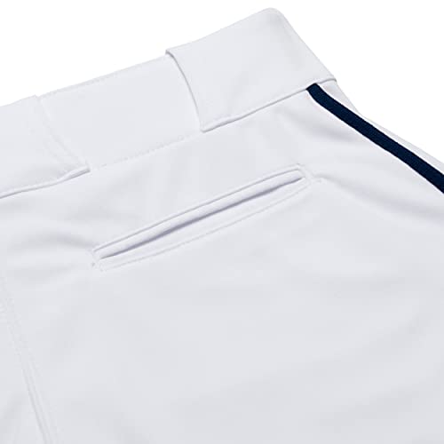 Champro Standard Triple Crown Open Bottom Adult Baseball Pants, White, Navy Pipe, Small - Image 4