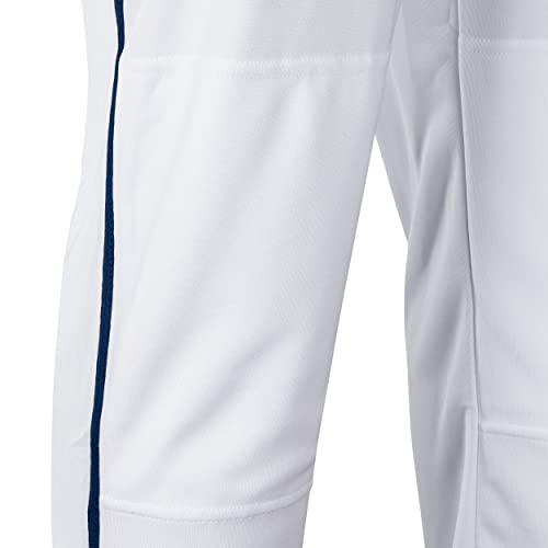 Champro Standard Triple Crown Open Bottom Adult Baseball Pants, White, Navy Pipe, Small - Image 3