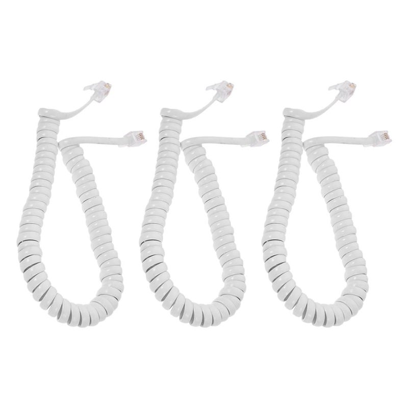 3Pcs Black Coiled Telephone Cord Stretchable Anti Tangle For Home Office Landline - Image 2