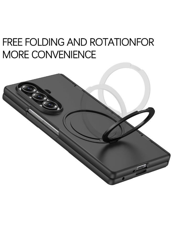 general Case Compatible with Samsung Galaxy Z Fold 7, 【Magnetic Wireless Charging】 PC Hinge Full-coverage Protective Cover with HD Screen Protector  360° Rotating Stand - Image 5