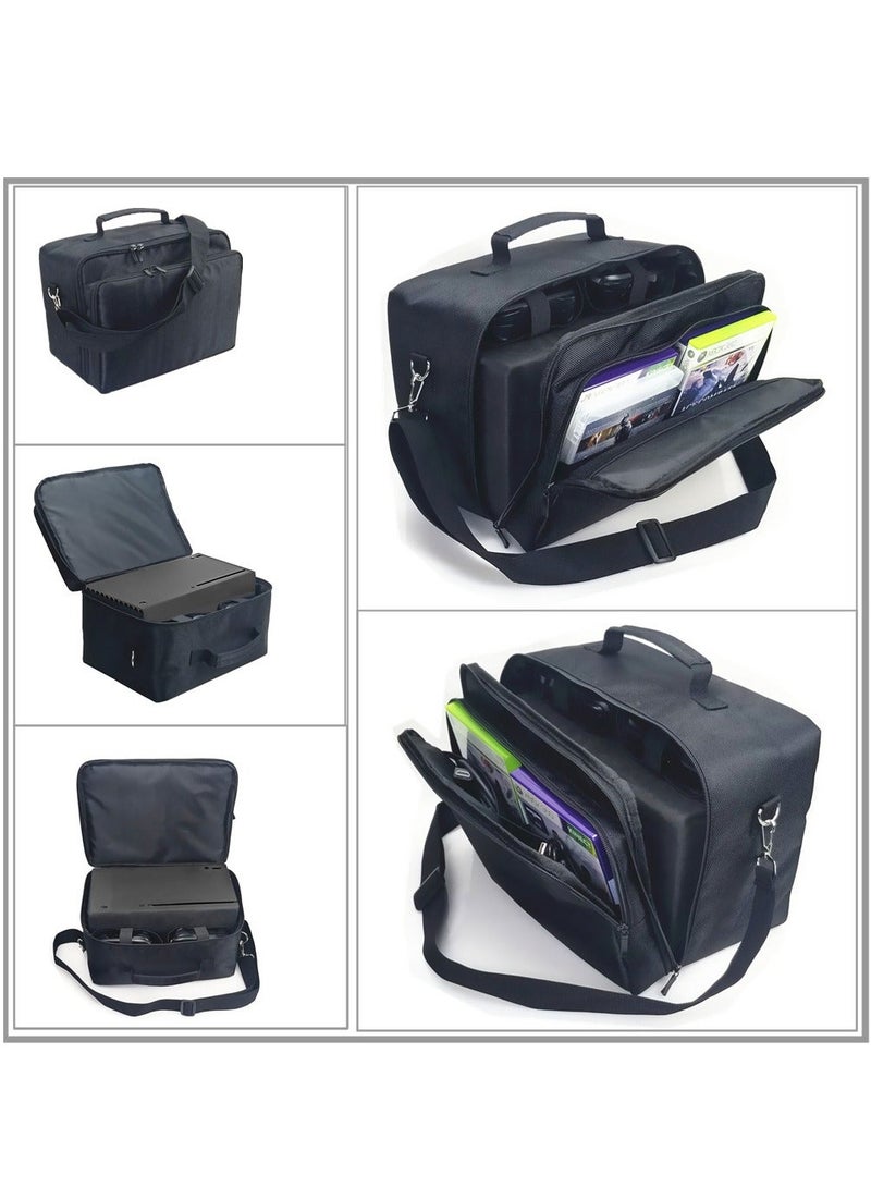 FlashHawk Xbox Series X Console Storage Bag, Protective Travel Bag for Xbox Series X Consoles/Controllers/Accessories, Large Capacity, Double Compartments, Black - Image 3