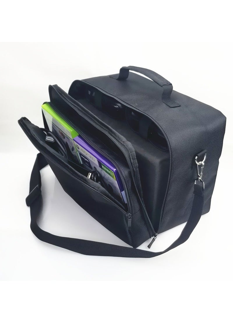 FlashHawk Xbox Series X Console Storage Bag, Protective Travel Bag for Xbox Series X Consoles/Controllers/Accessories, Large Capacity, Double Compartments, Black - Image 5