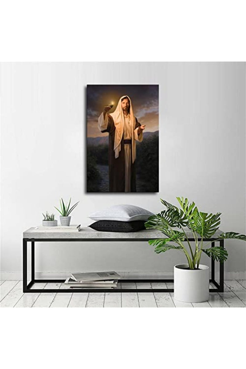 FireDeer Catholic Jesus Poster Print On Canvas Painting Christian God Pictures for Living Room No Frame (Kindly Light,24x36inch) - Image 5