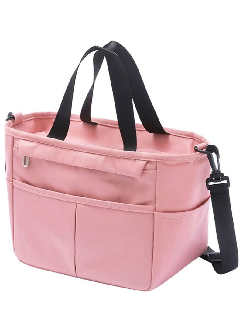 Arabest Large Insulated Lunch Bag, Lunch Tote Bag for School Office Picnic Beach Oxford Pink 23x20x15 cm  - Image 1