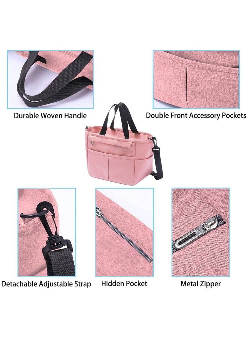Arabest Large Insulated Lunch Bag, Lunch Tote Bag for School Office Picnic Beach Oxford Pink 23x20x15 cm  - Image 5