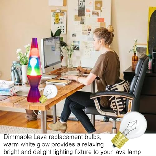 PaeorRorL Lava Lamp Light Bulb 25W S11 E17 Base Replacement Bulbs for 14.5 Inch Lava Lamps and Glitter Lamps,120 Volt,Dimmable,2700K Warm White,6 Pack - Image 2