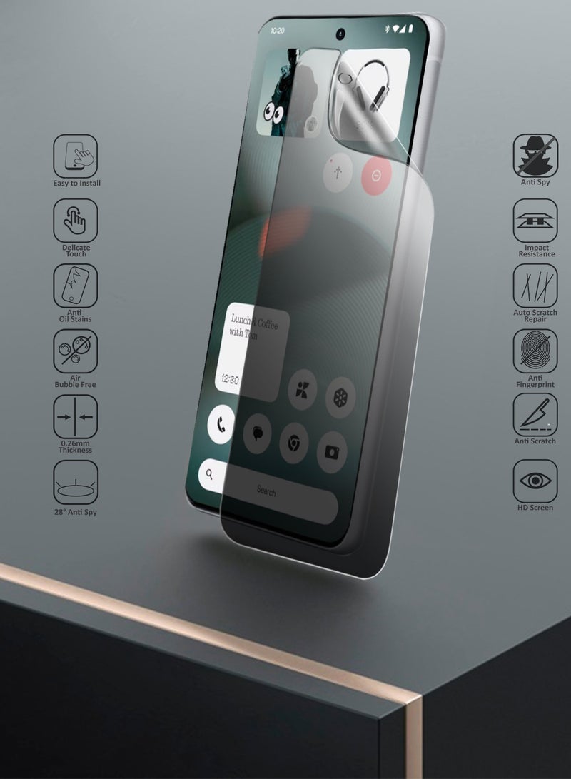 Wtech Nothing Phone (3) 5G 2025 Premium Hydrogel Anti Spy / Anti Privacy Film Thin and Flexible Screen Protector (MSHFMP) - Clear - Image 2