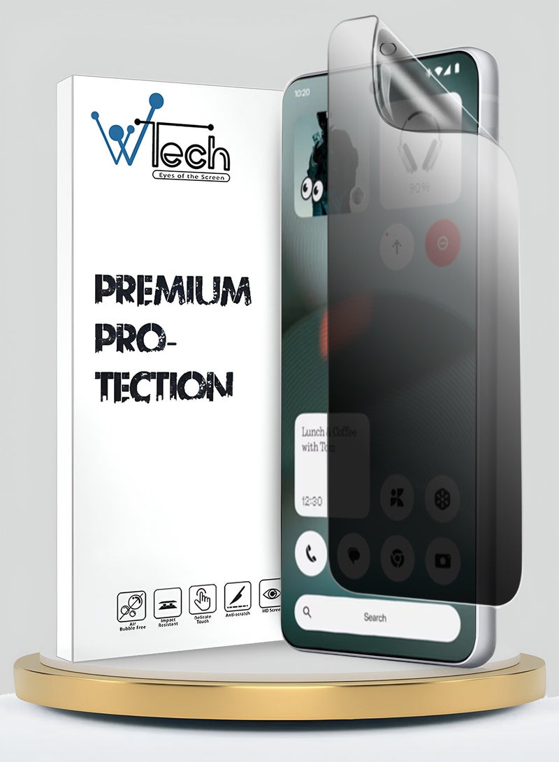 Wtech Nothing Phone (3) 5G 2025 Premium Hydrogel Anti Spy / Anti Privacy Film Thin and Flexible Screen Protector (MSHFMP) - Clear - Image 1