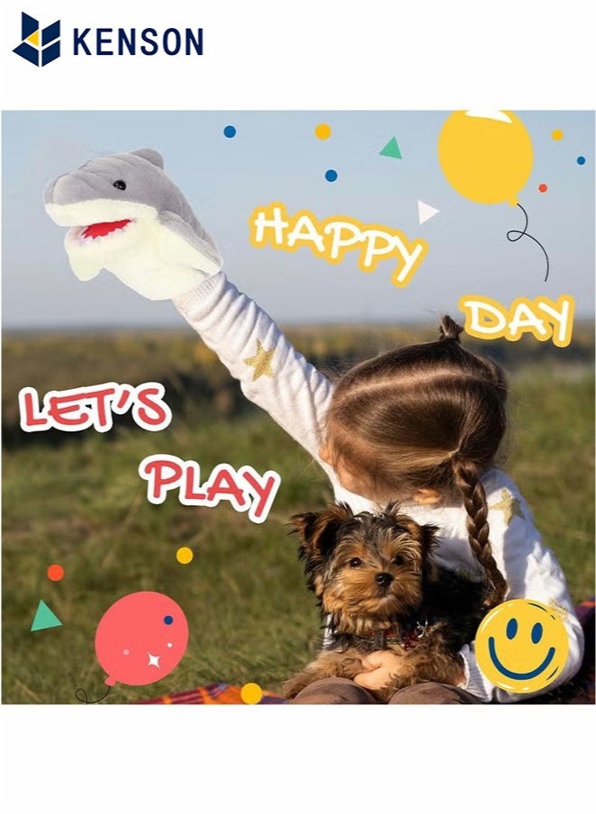 KENSON Cute Plush Shark Hand Puppet Shark Puppets Toys, Kids Hand Puppets Plush Shark Toys Soft Shark Gloves Figure - Image 5