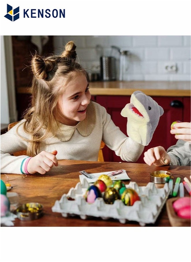 KENSON Cute Plush Shark Hand Puppet Shark Puppets Toys, Kids Hand Puppets Plush Shark Toys Soft Shark Gloves Figure - Image 2