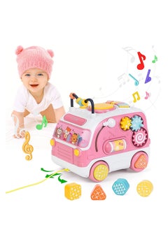 Y&D Baby Toys 12 18 Months Musical Toys, Multifunctional Bus Toy, Educational with Shape Matching, Piano Keyboard, Sound & Light, for Girls Gifts  - Image 1
