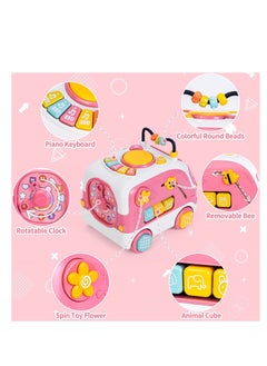 Y&D Baby Toys 12 18 Months Musical Toys, Multifunctional Bus Toy, Educational with Shape Matching, Piano Keyboard, Sound & Light, for Girls Gifts  - Image 3