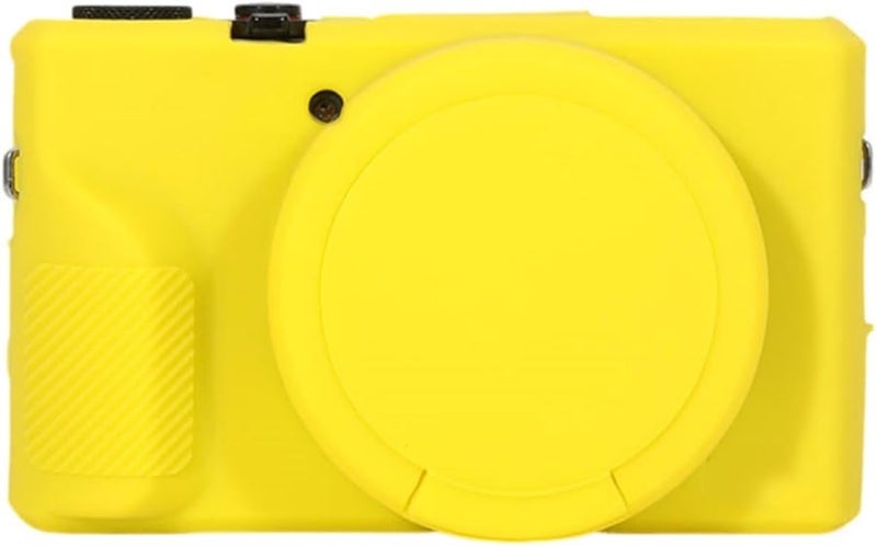 Yellow Protective Silicone Case For Canon G7X Mark Camera With Removable Lens Cap - Image 2