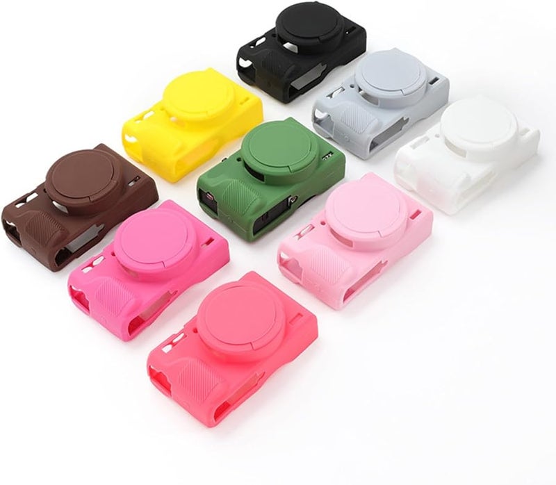 Yellow Protective Silicone Case For Canon G7X Mark Camera With Removable Lens Cap - Image 3