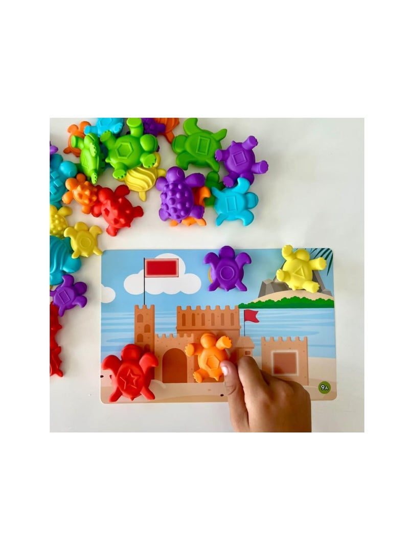 Learning Resources Tactile Turtles Math Activity Set, 36 Colourful Counters With Textures And Sizes, Early Maths And Sorting Toy For Ages 3 Plus, 46 Piece Set - Image 2