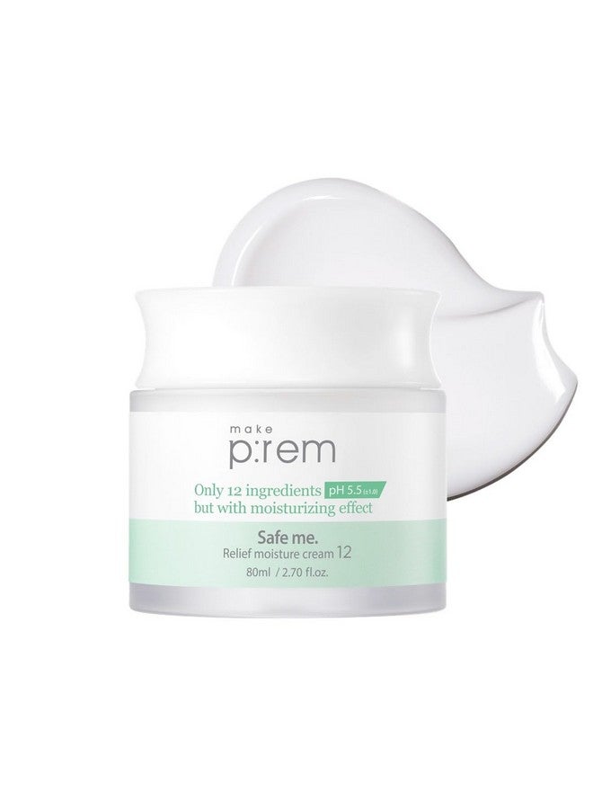 MAKEP:REM MAKE P:REM Safe Me. Relief Moisture Cream 12, Clinically Proven 48-Hour Hydration, Minimal Ingredients, EWG Green, Korean Skin Care, 80ml, 2.70 Fl.Oz - Image 1
