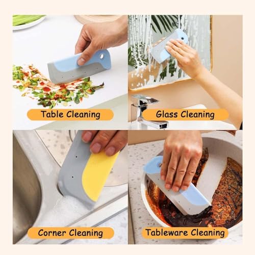 DHVSAM 1 Pcs Multipurpose Silicone Wiper Squeegee for Bathroom & Kitchen, Mini Wash Basin Mirror Glass Cleaner, Flexible Countertop Water Scraper Blade with Handle for Window, Sink & Home Cleaning - Image 4
