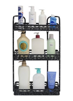 ALMUFARREJ 3 Layer Black Rectangular Storage Shelf 