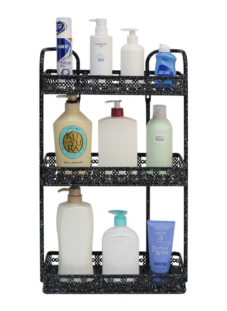 ALMUFARREJ - 3 Layer Black Rectangular Storage Shelf - Image 1