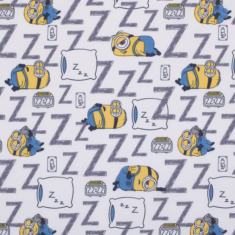 NoJo Illimuniation Lazy Minions Club Gray, Blue, Yellow, and White Preschool Nap Pad Sheet - Image 3