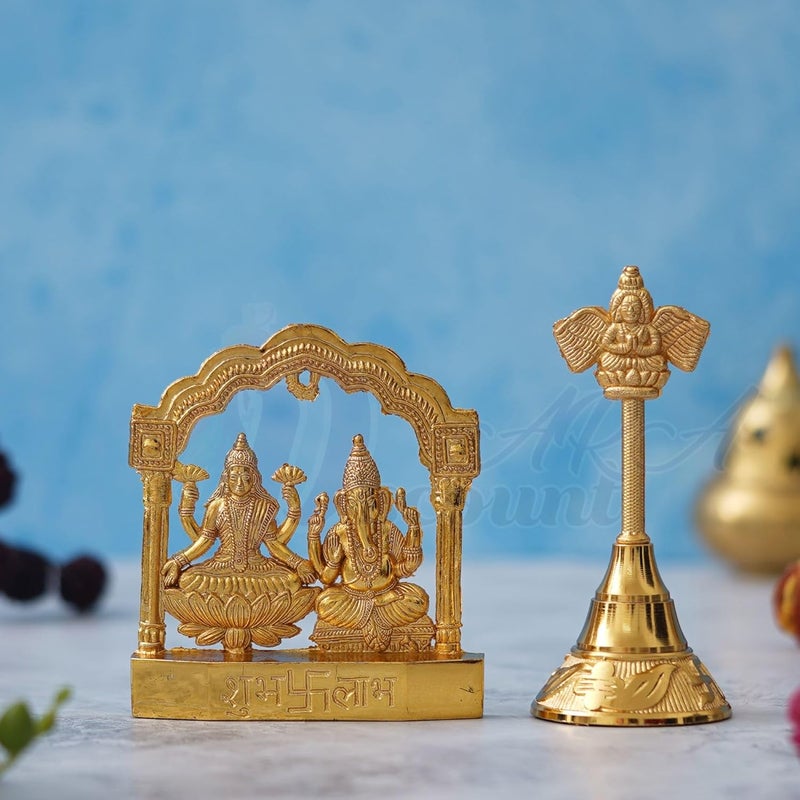 Discount ARA Laxmi Ganesha Statue with BellLaxmi Ganpati Murti for PoojaHouse Warming Gift ItemsDiwali GiftsGanesh Laxmi IdolLaxmi Ganesha Statue - Image 2